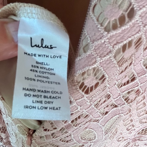 LULU’S | Unlimited Love Dusty Pink Lace Trumpet Midi Dress SIZE L - Picture 9 of 14
